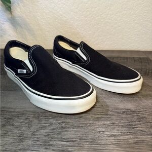 Vans Classic Black and White Slip-Ons